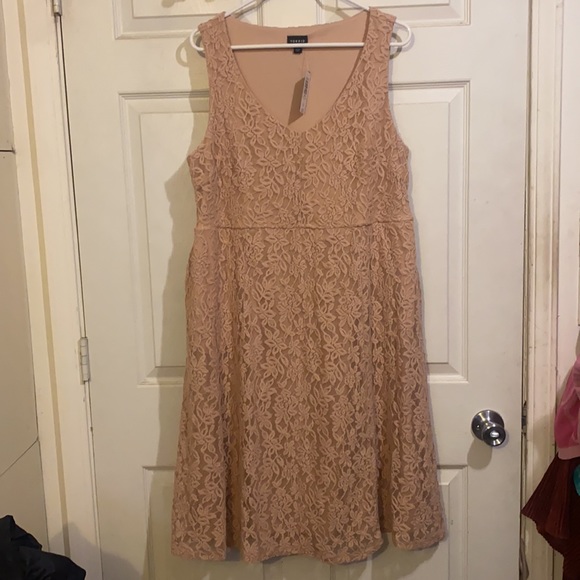 Torrid NWT Pale Pink Lace Midi Dress Size 1 - Picture 5 of 5